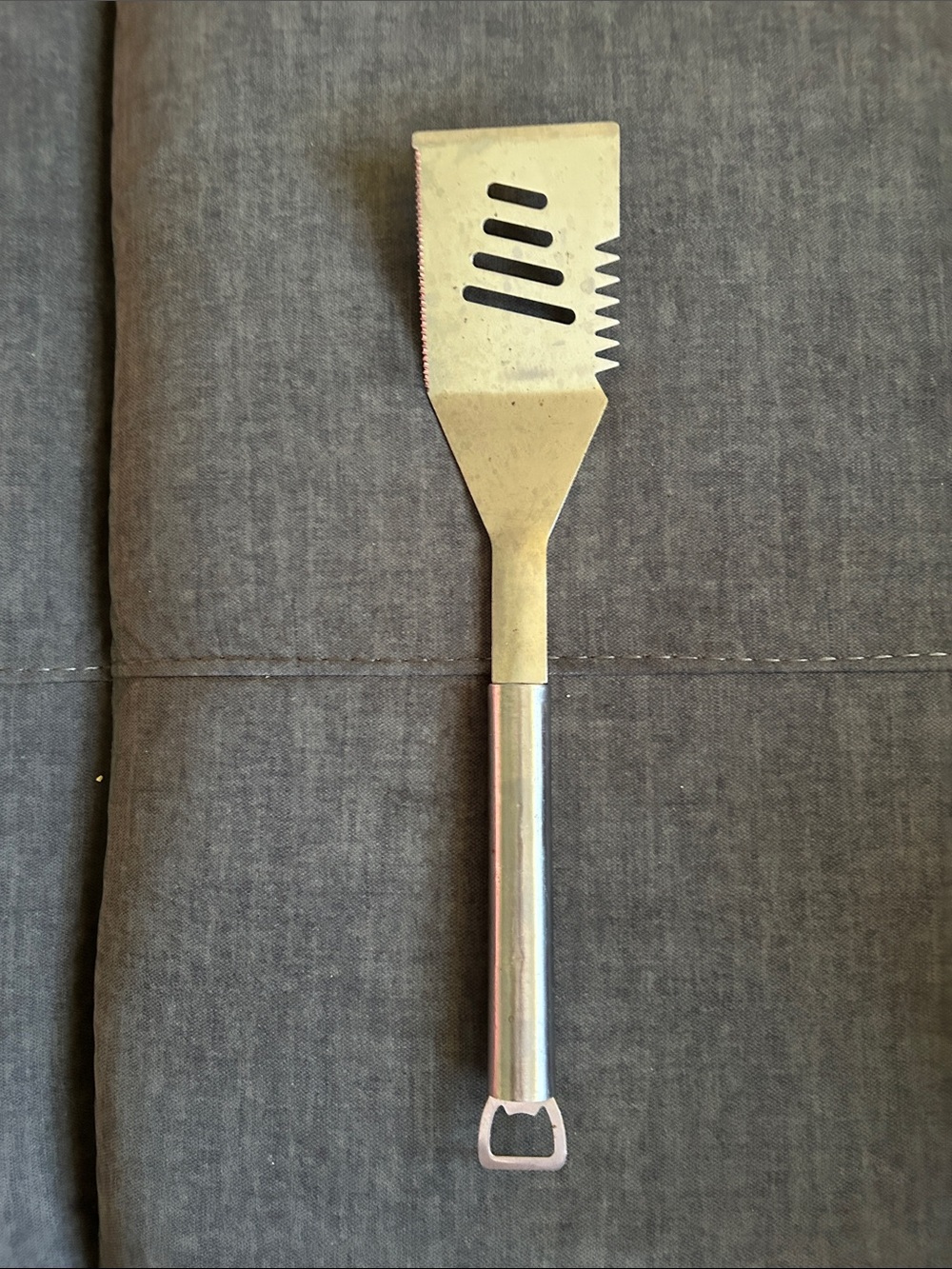 Stainless Steel Silver-Tone Grill Spatula with Bottle Opener
